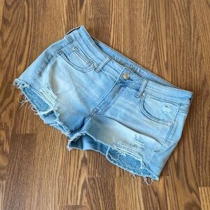 American Eagle Distressed Light Denim Shorts